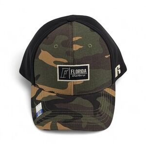 Florida Gators NCAA Russell Camo Black Hat Cap Adult Baseball‎ Adjustable NEW